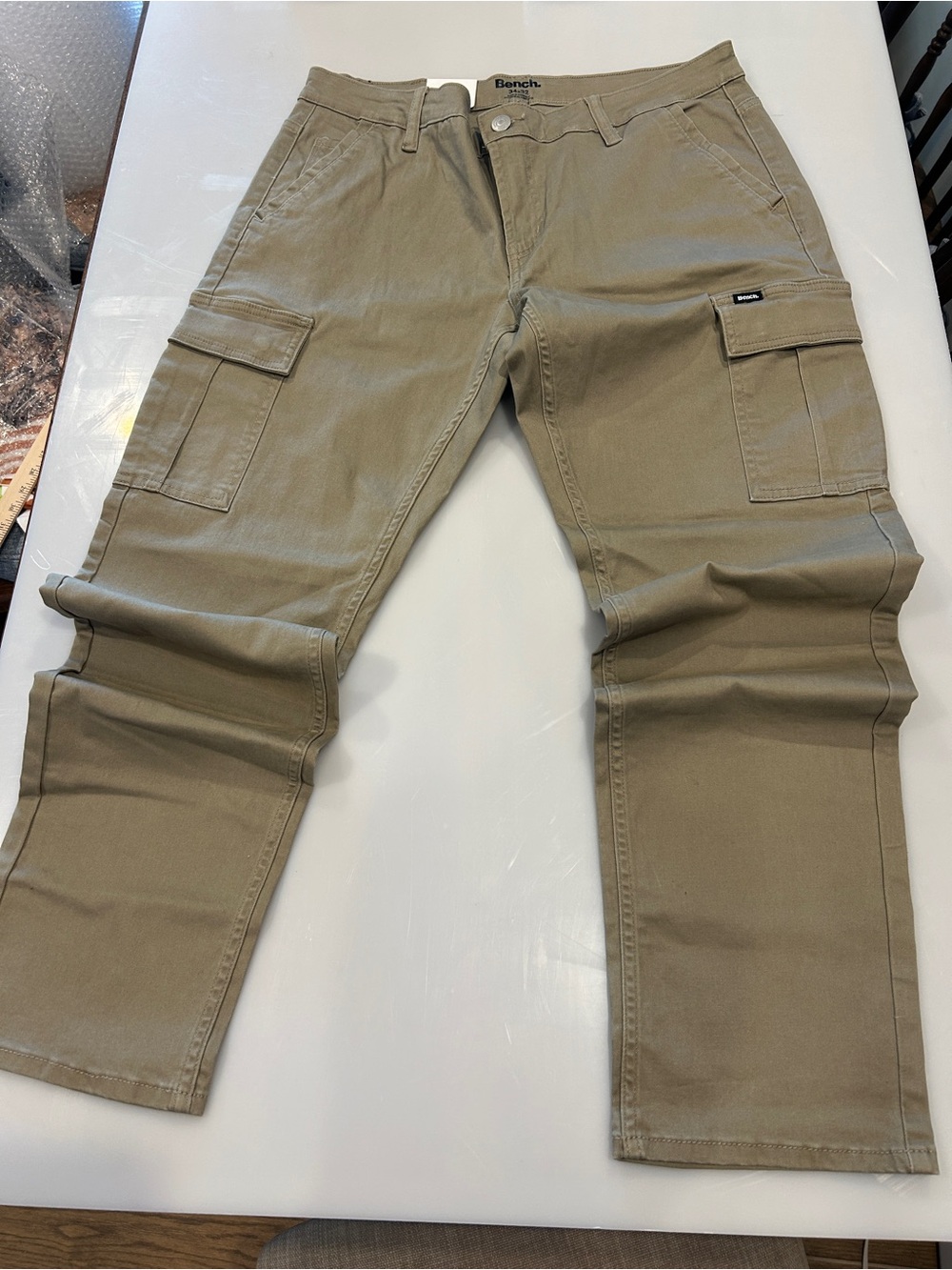 Bench Beige Utility Khaki Cargo Pants Pockets Gorpcore 34x32